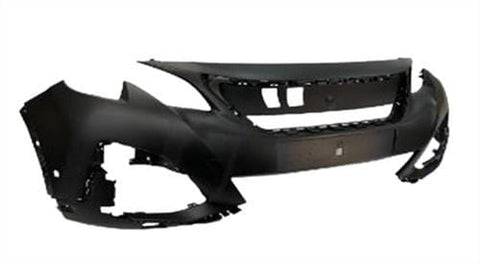 Peugeot 3008 Hatchback 2017-2021- Front Bumper With Sensor Holes & Park Assist - With Blind Spot Hole - Primed (LED Headlamp Models)