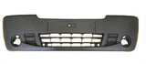 Renault Trafic Van 2007-2014 Front Bumper With Lamp Holes - Black (Standard Models)