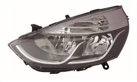 Renault Clio 5 Door Hatchback 2013-2016 Headlamp Halogen Type - With Chrome Trim Passenger Side L