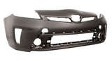 Toyota Prius Hatchback 2012-2016 Front Bumper No Wash Jet Holes - No Sensor Holes - Primed