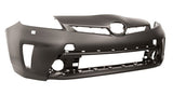 Toyota Prius Hatchback 2012-2016 Front Bumper With Wash Jet Holes - No Sensor Holes - Primed