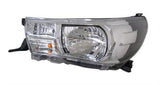 Toyota Hilux Pickup 2016-2020 Headlamp With Halogen Daytime Running Lamp Chrome Passenger Side L