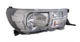 Toyota Hilux Pickup 2016-2020 Headlamp With Halogen Daytime Running Lamp Chrome Driver Side R