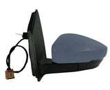 Volkswagen Polo 5 Door Hatchback 2009-2014 Door Mirror Electric Heated Manual Fold 12 Pin Connector Type With Primed Cover Passenger Side L