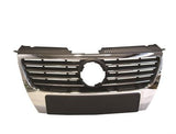 Volkswagen Passat Estate 2005-2011 Front Grille No Sensor Holes - Large Badge Type - Chrome Slat Type (Not R Line Version) 