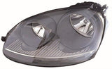 Volkswagen Golf 3 Door Hatchback 2004-2008 Headlamp Halogen Version All Models - Except GTi Grey Passenger Side L