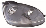 Volkswagen Jetta Saloon 2006-2010 Headlamp Halogen Version Grey Driver Side R