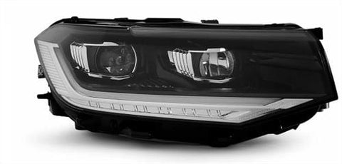 Volkswagen T-Cross Hatchback 2019-2024 Headlamp LED Type Black And Chrome Driver Side R