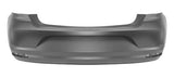 Volkswagen Polo 3 Door Hatchback 2014-2017 Rear Bumper No Sensor Holes - No Exhaust Cut Out - Primed 