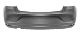 Volkswagen Polo 5 Door Hatchback 2014-2017 Rear Bumper No Sensor Holes - With Exhaust Cut Out - Primed 