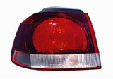 Volkswagen Golf 3 Door Hatchback 2009-2013 Rear Lamp Outer Section Standard Models Black Passenger Side L
