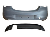 Vauxhall Corsa E 3 Door Hatchback 2015-2020 Rear Bumper With Template for Sensors, Park Assist and Camera Holes If Required - Includes Separate Spoiler - Primed